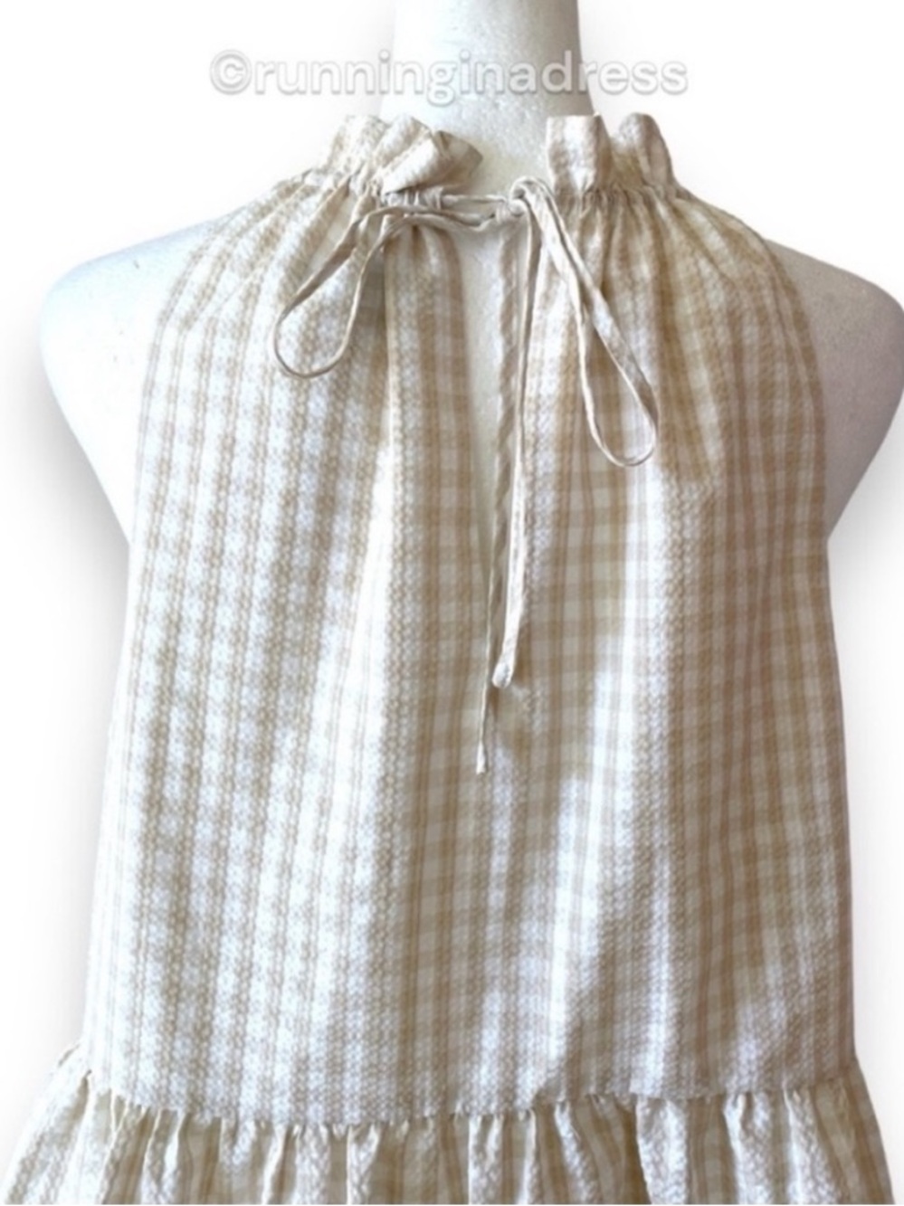 Antonio Melani Juanita Gingham Halter Babydoll Mini Dress 10 NWOT - Picture 7 of 15